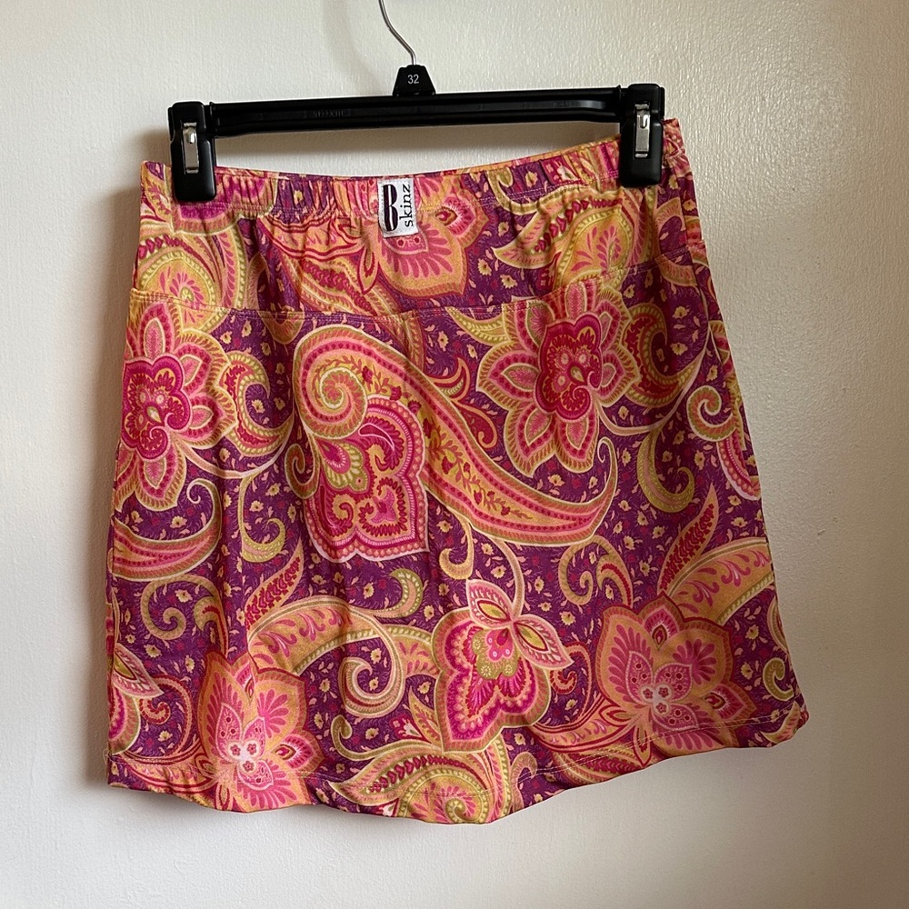 Skinz Pink and Purple Paisley Mini Skort (built in shorts)